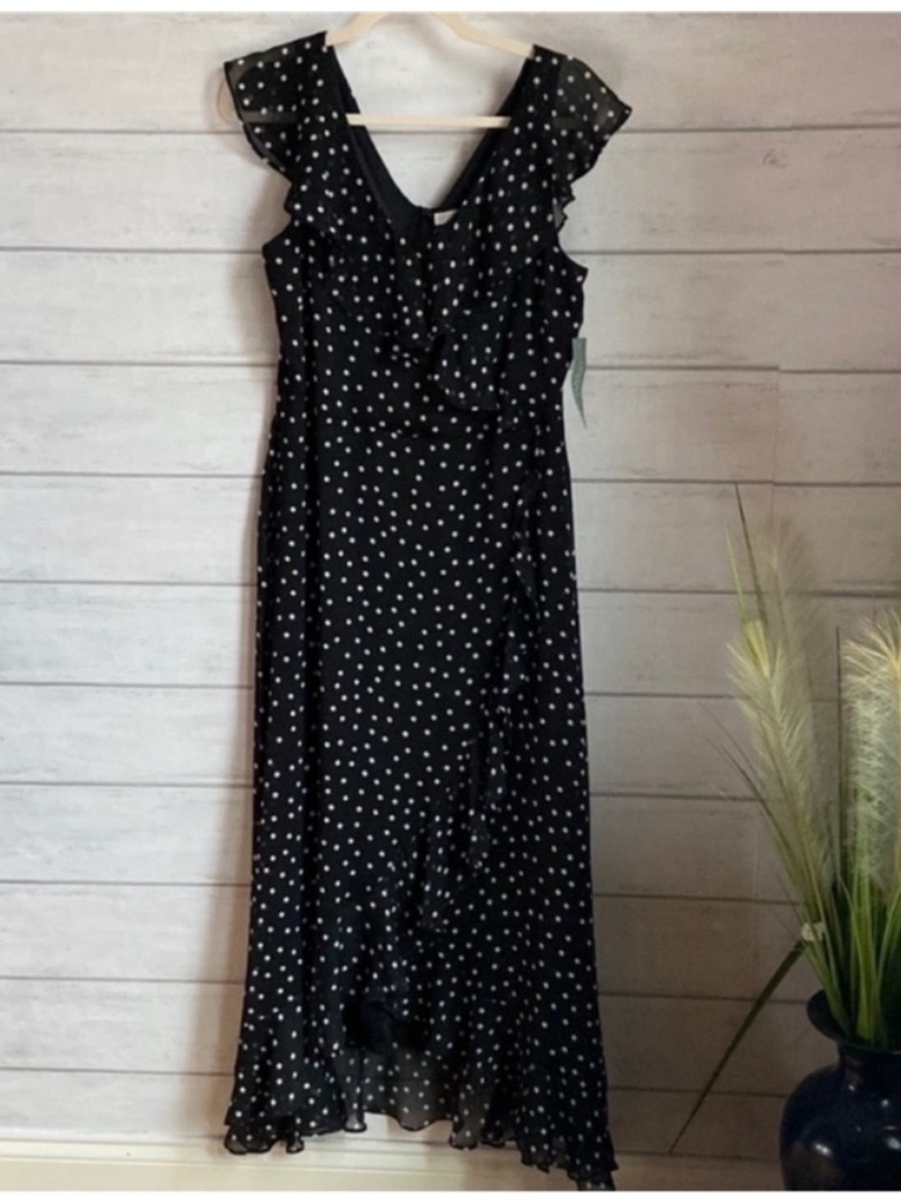 NWT London times Ruffles Polka dots Dress